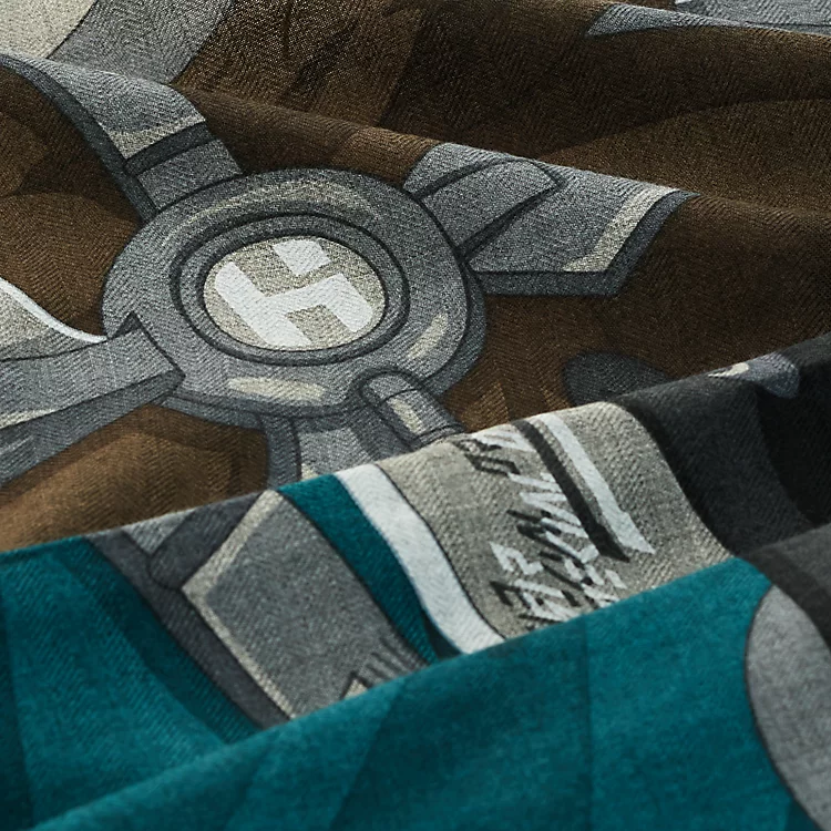 HERMES Cartoon Design Cashmere Silk Scarf for Men - Multicolor H104001T23 圖 3