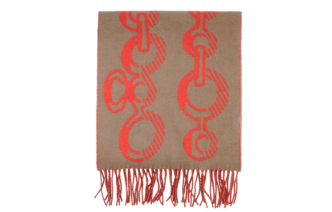 HERMES Casaque Do Re Boucles Cashmere Scarf Red/Grey Unisex Jockey Design H259092S-05 圖 3