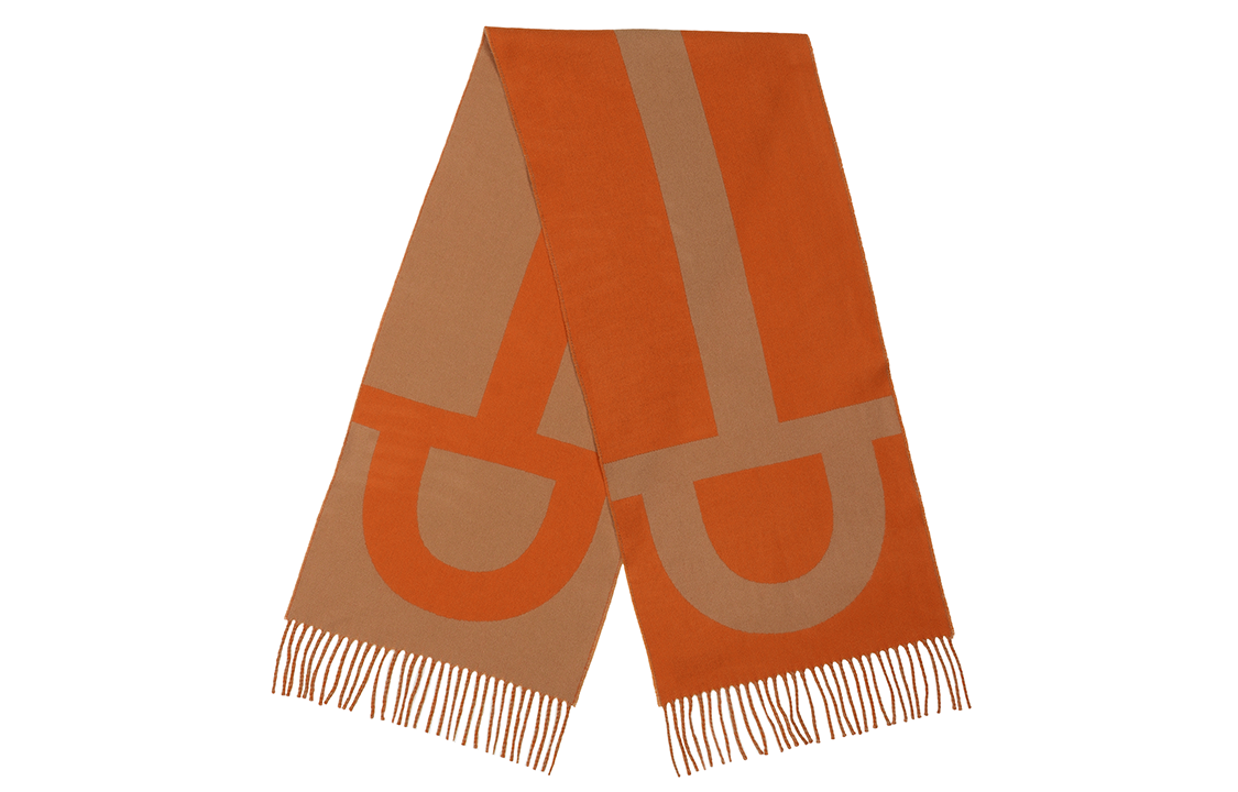 HERMES Casaque Grand Mors Jacquard Scarf Cashmere Silk Unisex Orange H259116S-02 圖 3