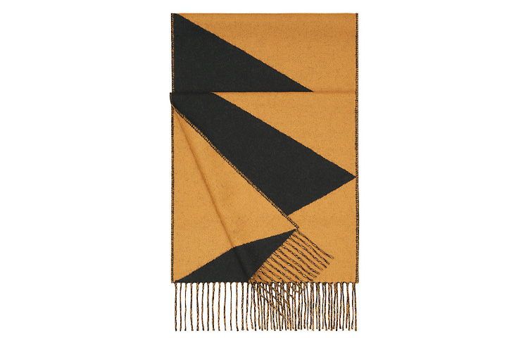 HERMES Casaque V-Pattern Wool Scarf Unisex Brown H259077S-05