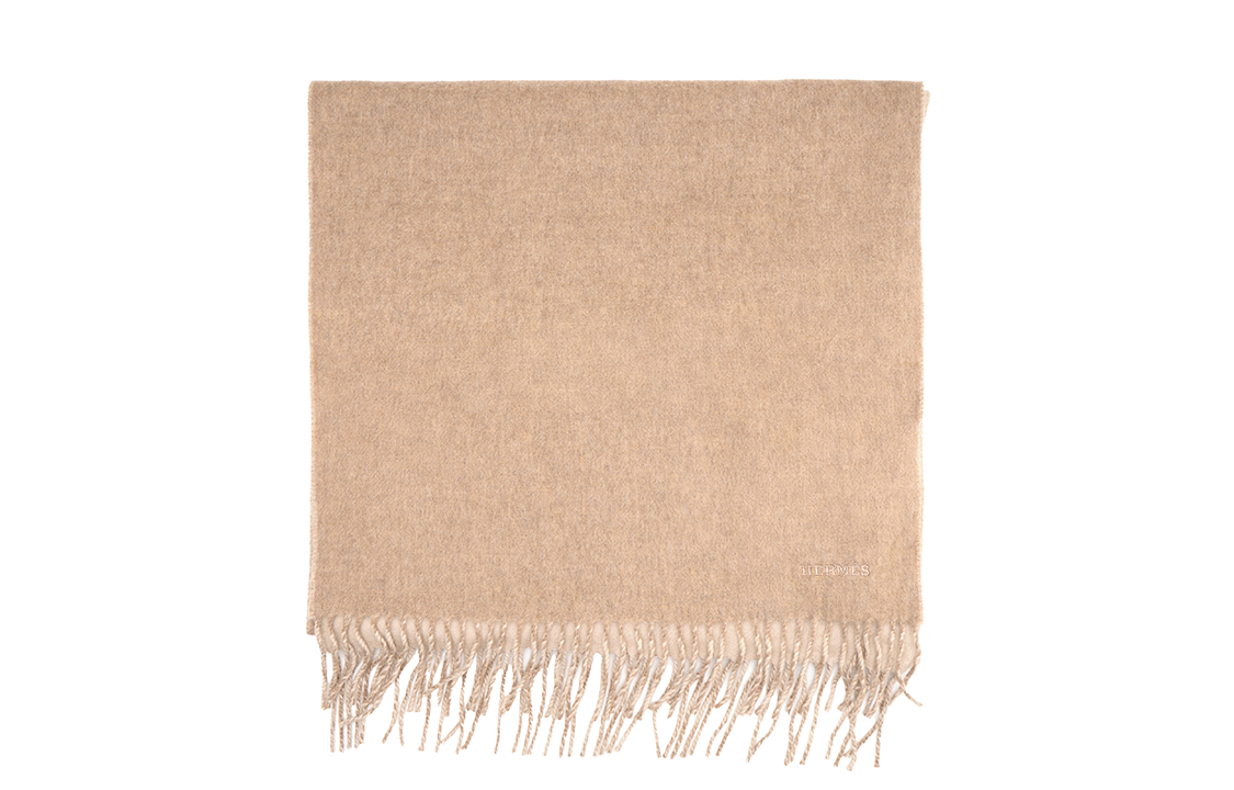 HERMES Cashmere Scarf Beige Unisex情侣款 H393800T-13 圖 3