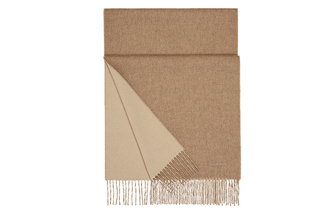 HERMES Cashmere Scarf Beige Unisex情侣款 H393800T-13 圖 5