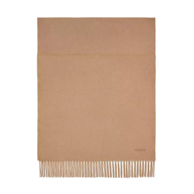 HERMES Cashmere Scarf Beige with Logo Print Detail for Men. H394084T02