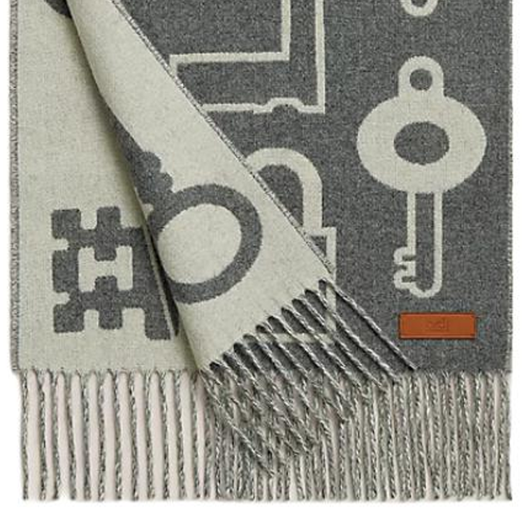 HERMES Cashmere Scarf Grey Unisex Couple Design H259142S 01 圖 3