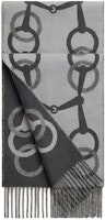 HERMES Cashmere Scarf Jacquard Knit Unisex Gray H394809T 01 HERMES Cashmere Scarf Jacquard Knit Unisex Gray H394809T 01
