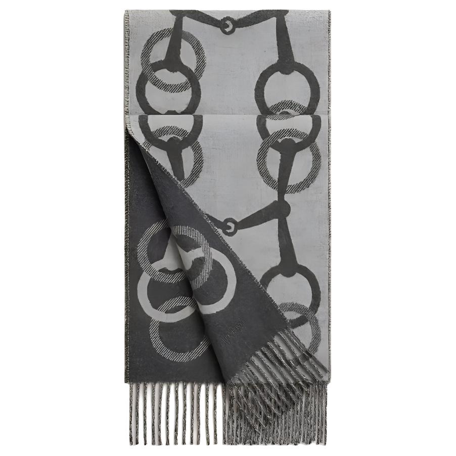 Order HERMES Selendang Cashmere Jacquard Knit Unisex Kelabu H394809T 01