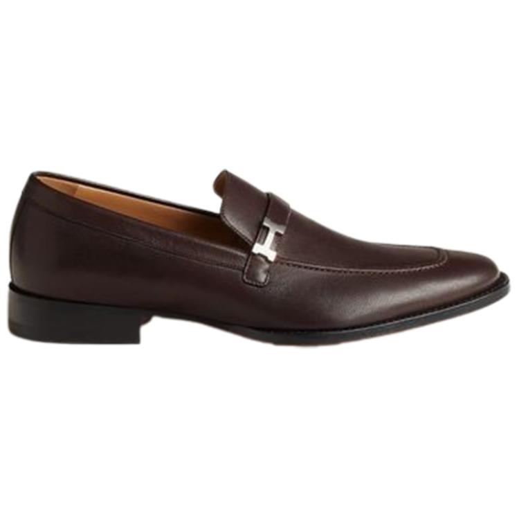HERMES Casual Round Toe Slip-On Loafers 'Brown' 圖 2