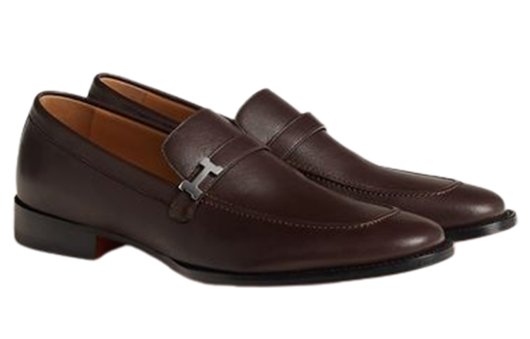 HERMES Casual Round Toe Slip-On Loafers 'Brown' 圖 3