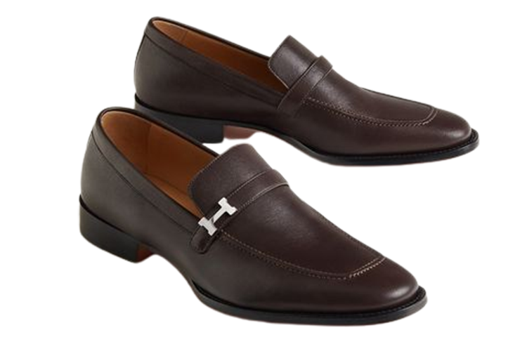 HERMES Casual Round Toe Slip-On Loafers 'Brown' 圖 4