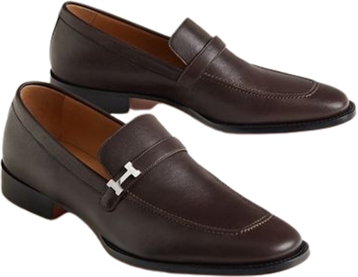 HERMES Casual Round Toe Slip-On Loafers 'Brown' H231993Z-AME Shop HERMES Casual Round Toe Slip-On Loafers 'Brown' H231993Z-AME