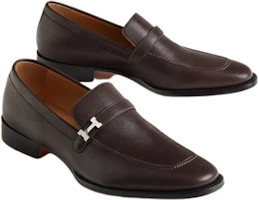 Shop HERMES Kasut Kasual Slip-On Loafers 'Coklat' H231993Z-AME