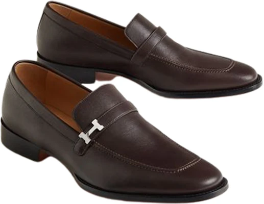 HERMES Casual Round Toe Slip-On Loafers 'Brown' H231993Z-AME Shop HERMES Casual Round Toe Slip-On Loafers 'Brown' H231993Z-AME