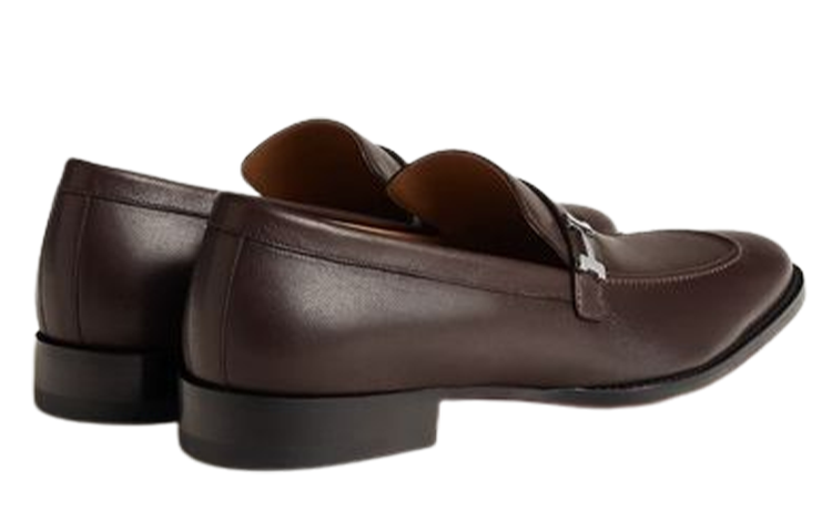 HERMES Casual Round Toe Slip-On Loafers 'Brown' 圖 5