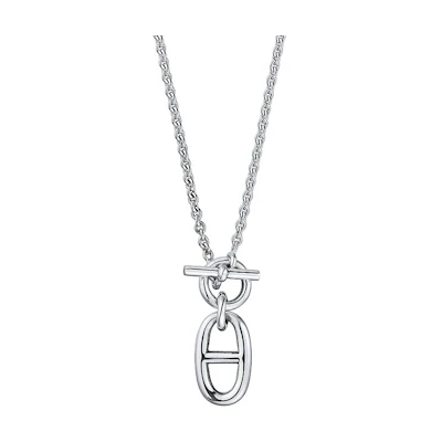 HERMES Chaine d'Ancre Silver Necklace 925 Sterling for Men H104141B-00