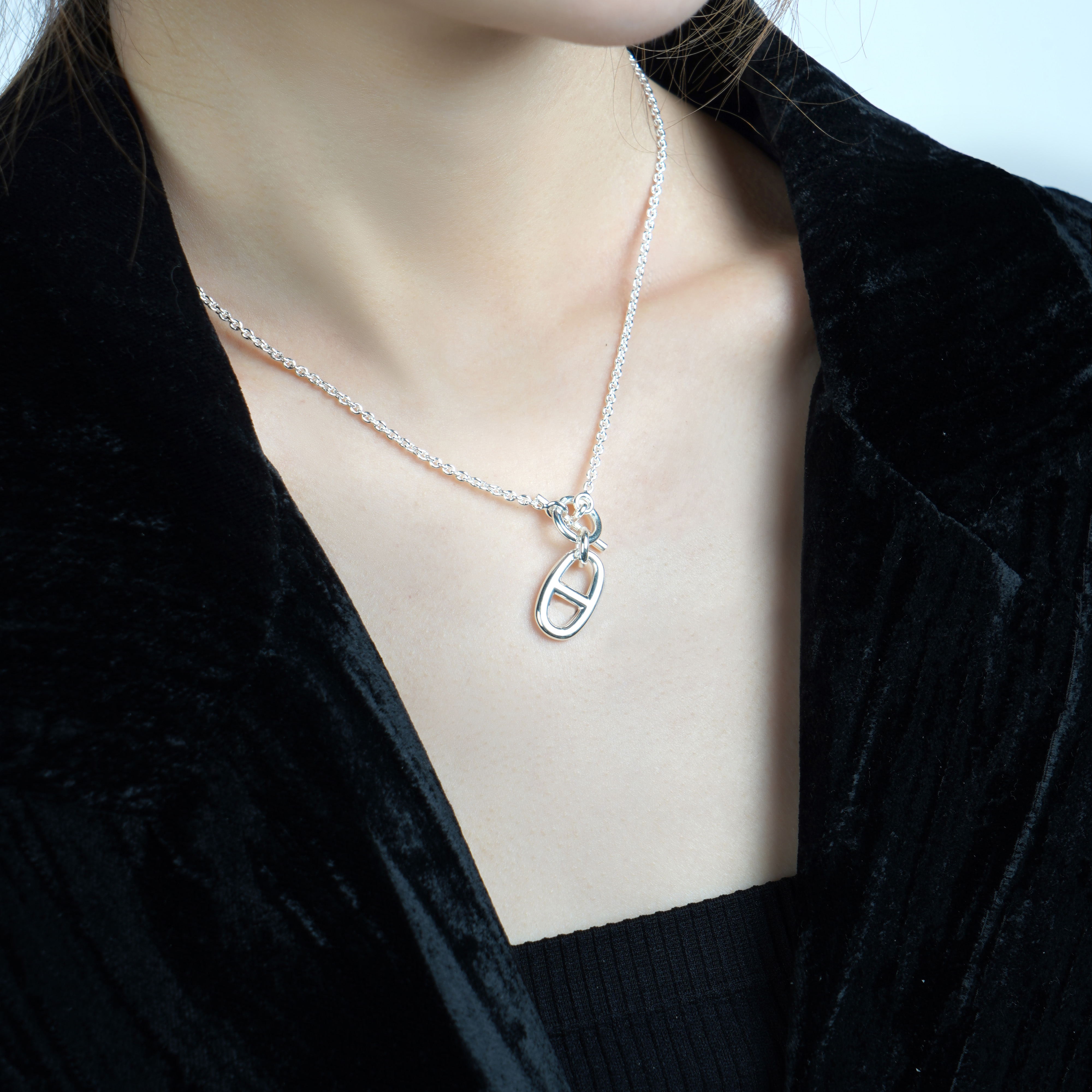 HERMES Chaine d'Ancre Silver Necklace 925 Sterling for Men H104141B-00 圖 4