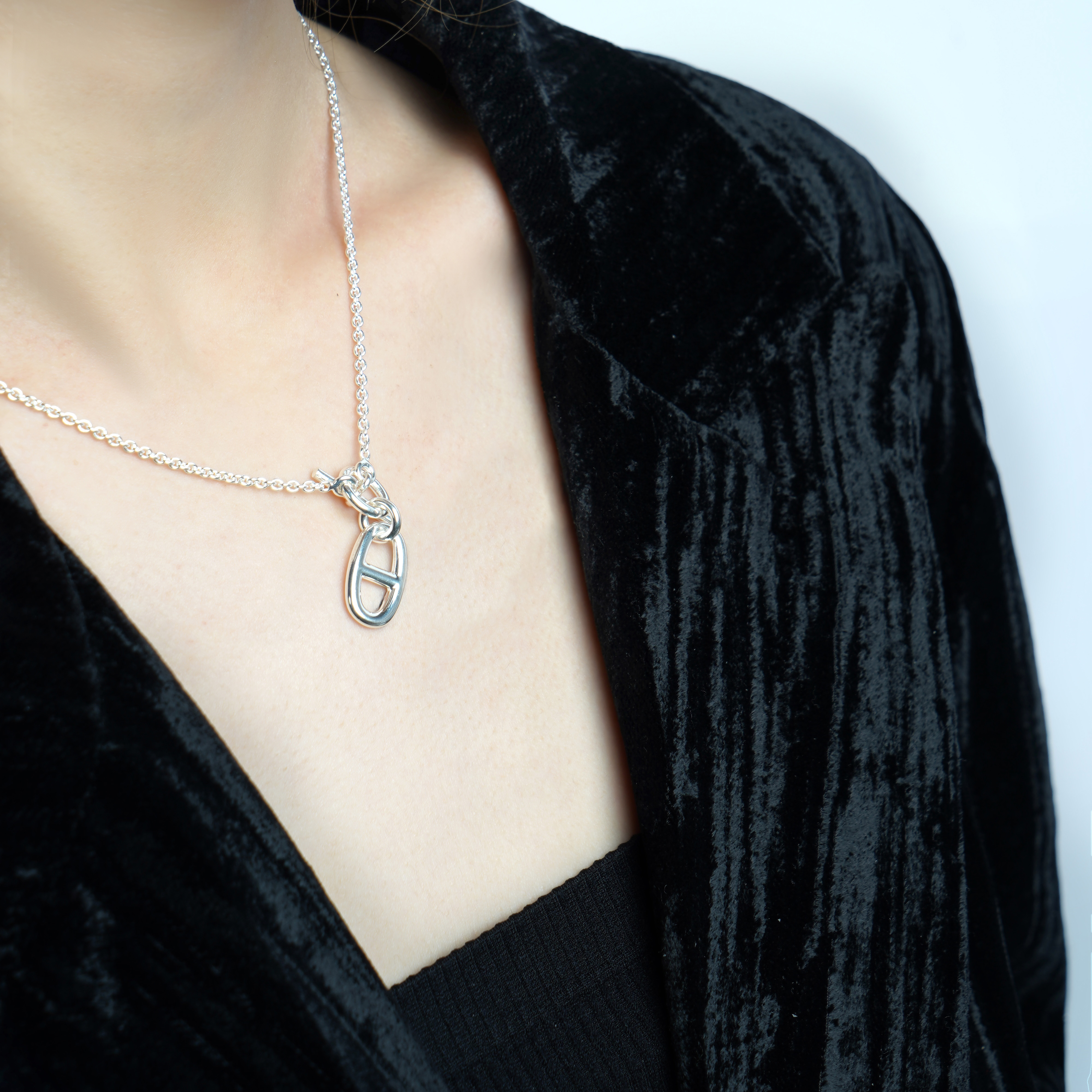 HERMES Chaine d'Ancre Silver Necklace 925 Sterling for Men H104141B-00 圖 5