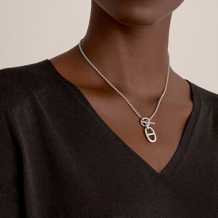 HERMES Chaine d'Ancre Silver Necklace 925 Sterling for Men H104141B-00 圖 6