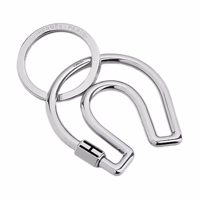 HERMES Cheval Fer a Cheval Key Ring Horseshoe Metal Unisex Keychain. H077329FJ03