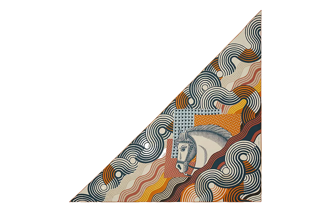 HERMES Cheval Print Silk Scarf Brown Unisex Couples Edition. H363976S  04 圖 2