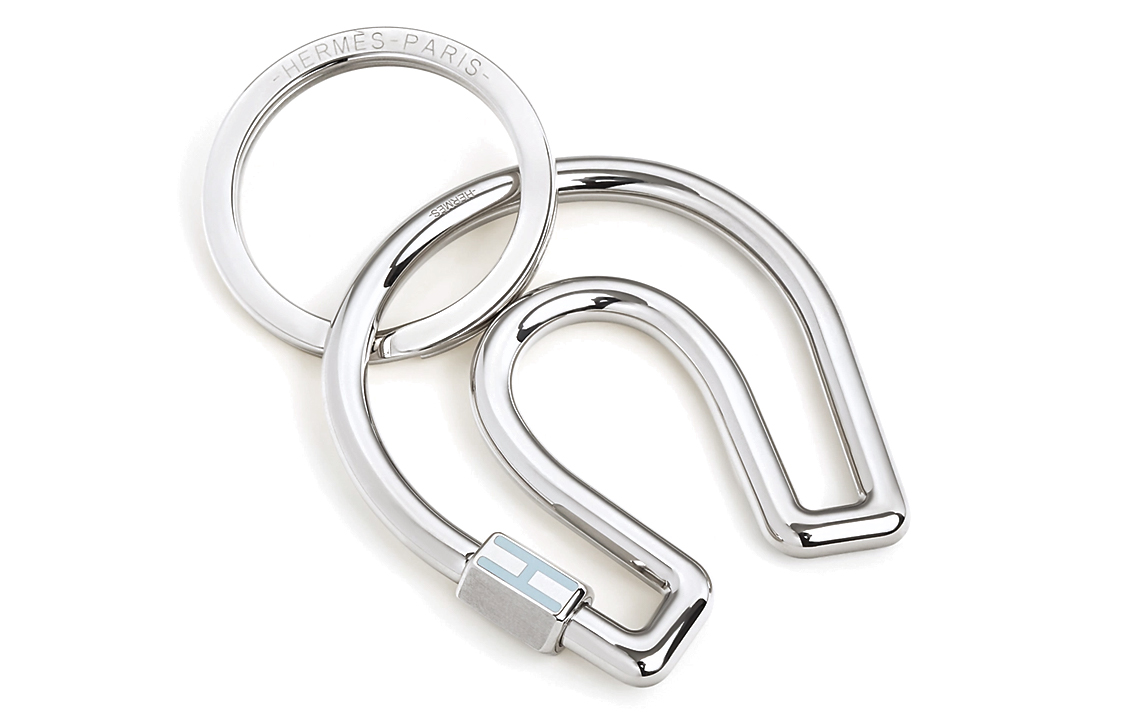 Order HERMES Cheval Silver/Blue Keychain Unisex Fashion Accessory. H077329FJ05