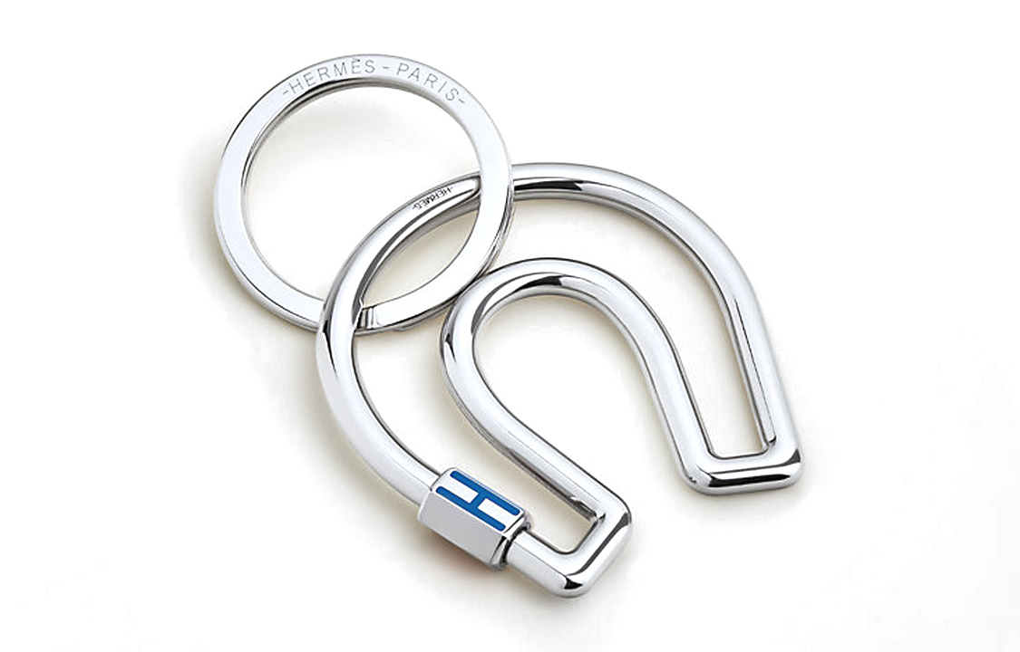 HERMES Cheval Silver Horse-Shaped Minimalist Unisex Keychain. H077329FJ44