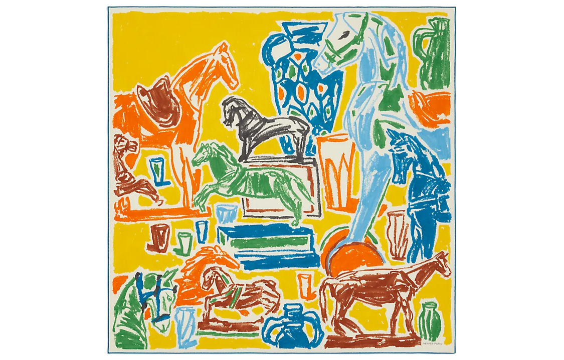 Order HERMES Chevaux de la Collection 100cm  Fashion Silk Scarf H103943T-01