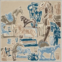 HERMES Chevaux de la Collection Horse Print Silk Scarf for Men. H103943T-09 HERMES Chevaux de la Collection Horse Print Silk Scarf for Men. H103943T-09