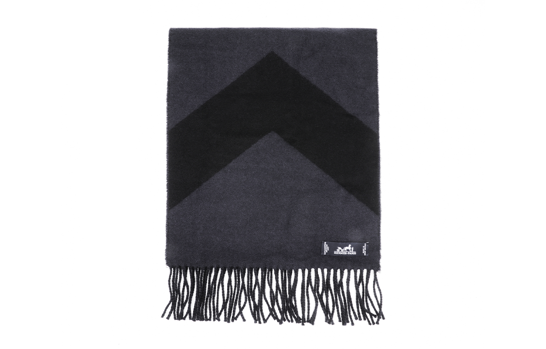 HERMES Chevron Pattern Cashmere Scarf in Navy Blue H259065S-06 圖 3