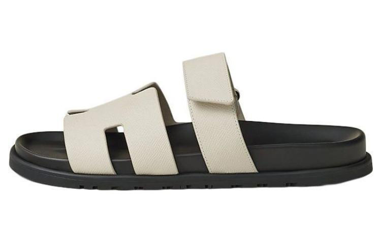 HERMES Chypre 'Beige Open-Toe Velcro Sandal'