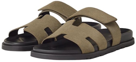 HERMES愛馬仕 Chypre 山羊皮 時尚魔術貼 時尚涼拖 男款 淺棕色 Lookbook HERMES愛馬仕 Chypre 山羊皮 時尚魔術貼 時尚涼拖 男款 淺棕色