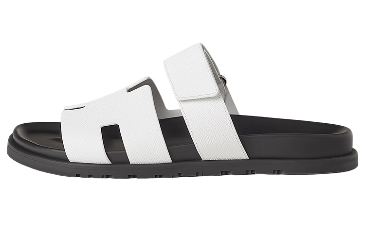 HERMES Chypre Calfskin 'Open Toe Velcro White' H222857Z-H90