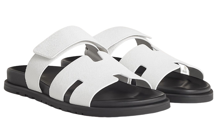 Lookbook HERMES Chypre Calfskin 'Open Toe Velcro Putih' H222857Z-H90