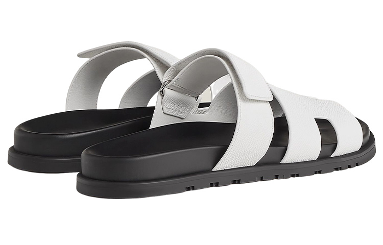 Shop HERMES Chypre Calfskin 'Open Toe Velcro White' H222857Z-H90