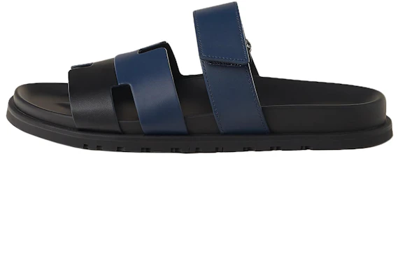 HERMES Chypre Calfskin Sandal Pria Slip-On Biru Hitam H242890Z H4J Buy HERMES Chypre Calfskin Sandal Pria Slip-On Biru Hitam H242890Z H4J