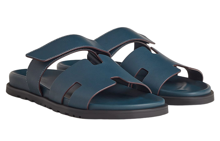 Lookbook HERMES 小牛皮魔术贴凉鞋 '蓝色' H222858Z-H4B