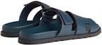 Shop HERMES Sandal Velcro Kulit Anak Lembu Chypre 'Biru' H222858Z-H4B