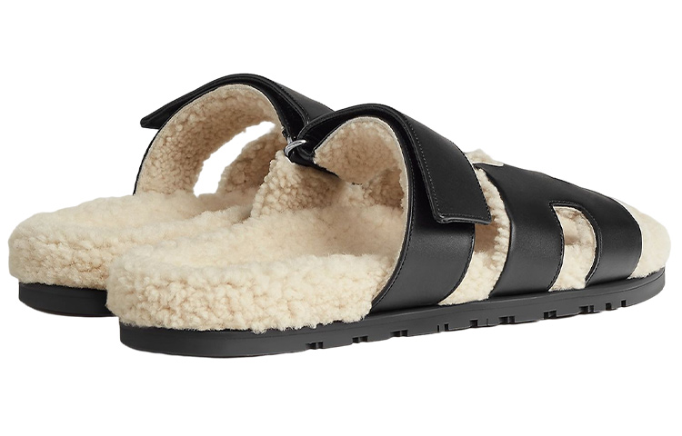 Shop HERMES Sandal Chypre 'Black Magic Tape' Hitam H222865Z-H01