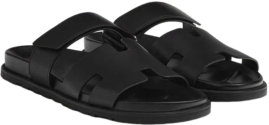 HERMES Chypre Sandals 'Black Calfskin' H222000Z-H01 Shop HERMES Chypre Sandals 'Black Calfskin' H222000Z-H01
