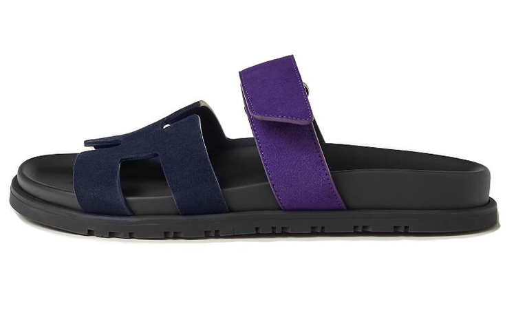 HERMES Chypre Slide 'Blue Leather'