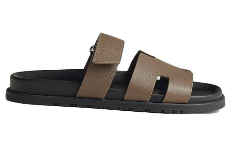 Order 爱马仕 Chypre 棕色皮革凉鞋 H222857Z-HX3