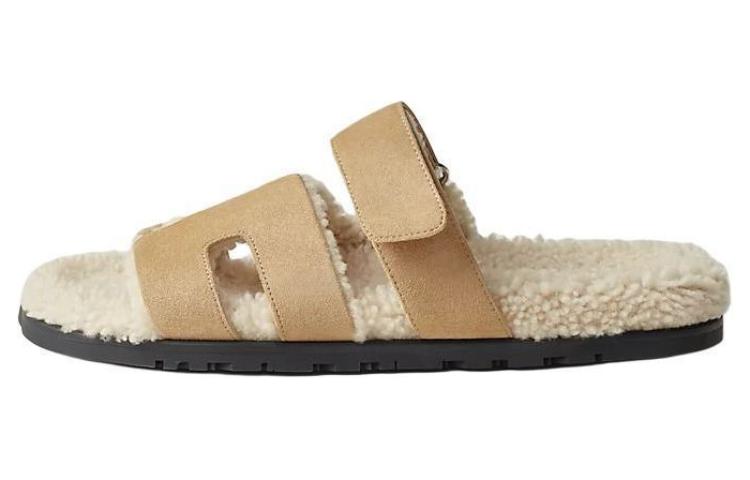 HERMES Chypre Slides Light Brown Casual Sandals H222929Z HVD