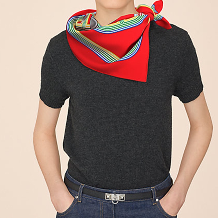 HERMES Circuit 24 Faubourg Red Silk Scarf 90cm H002684S-34 圖 3