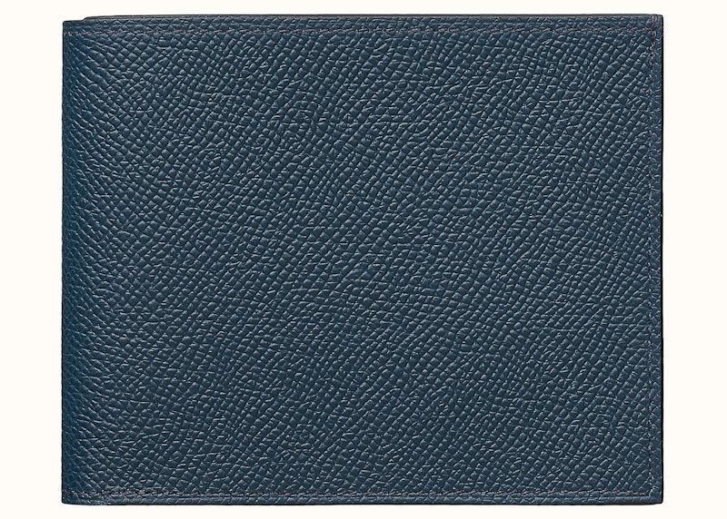 Hermes Citizen Twill Compact Wallet Epsom Bleu De Malte