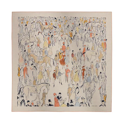 HERMES Classic Elegant Cashmere Silk Scarf Unisex Couple Style Light Brown. H241228S 06