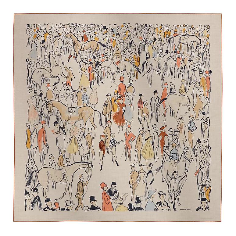 HERMES Classic Elegant Cashmere Silk Scarf Unisex Couple Style Light Brown. H241228S 06 圖 2