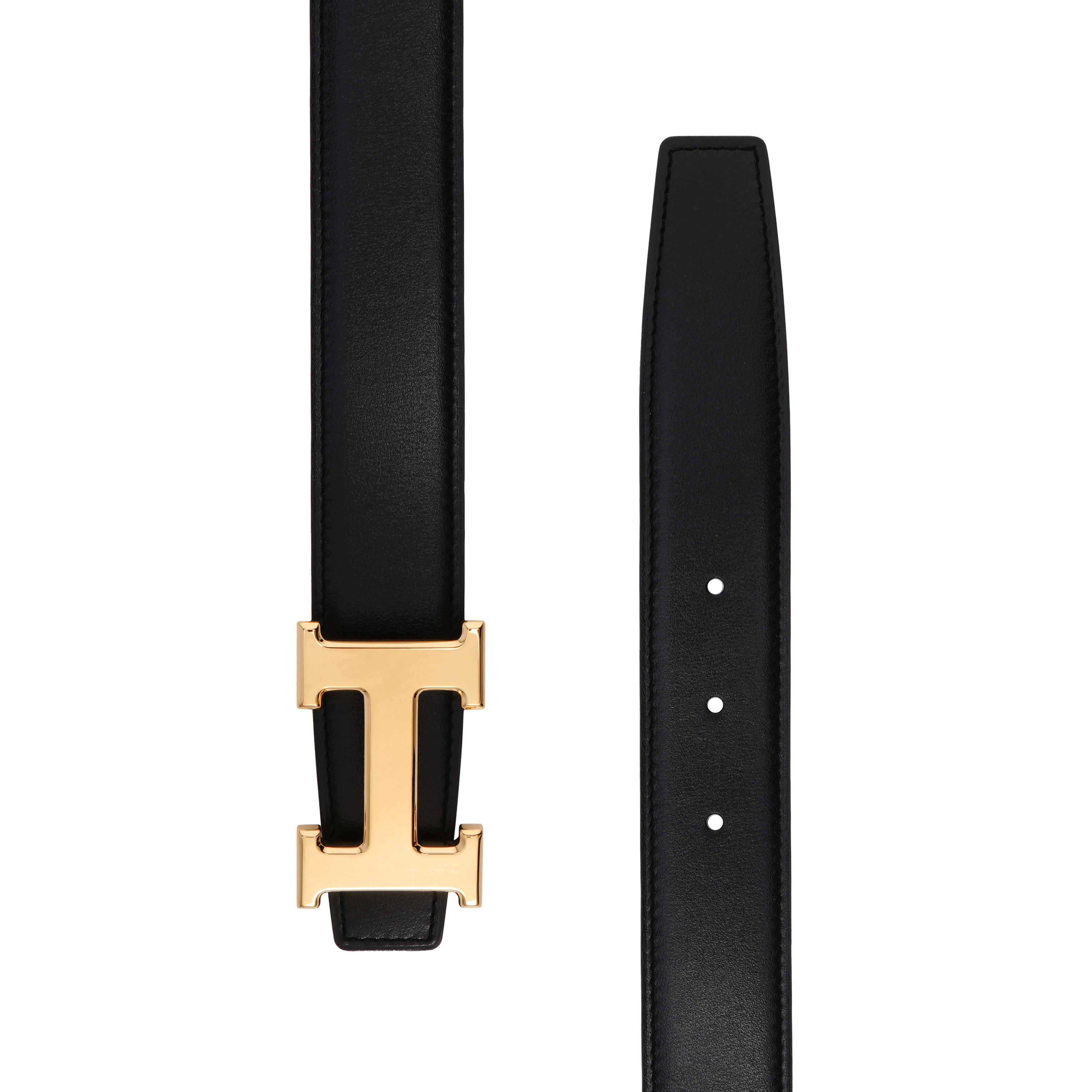 Purchase Hermes Classic Glossy Gold Buckle Togo Calfskin Reversible Belt Black/Grey 3.2cm H064544CC06-H073967CAAC