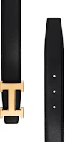 Purchase Hermes Classic Glossy Gold Buckle Togo Calfskin Reversible Belt Black/Grey 3.2cm H064544CC06-H073967CAAC