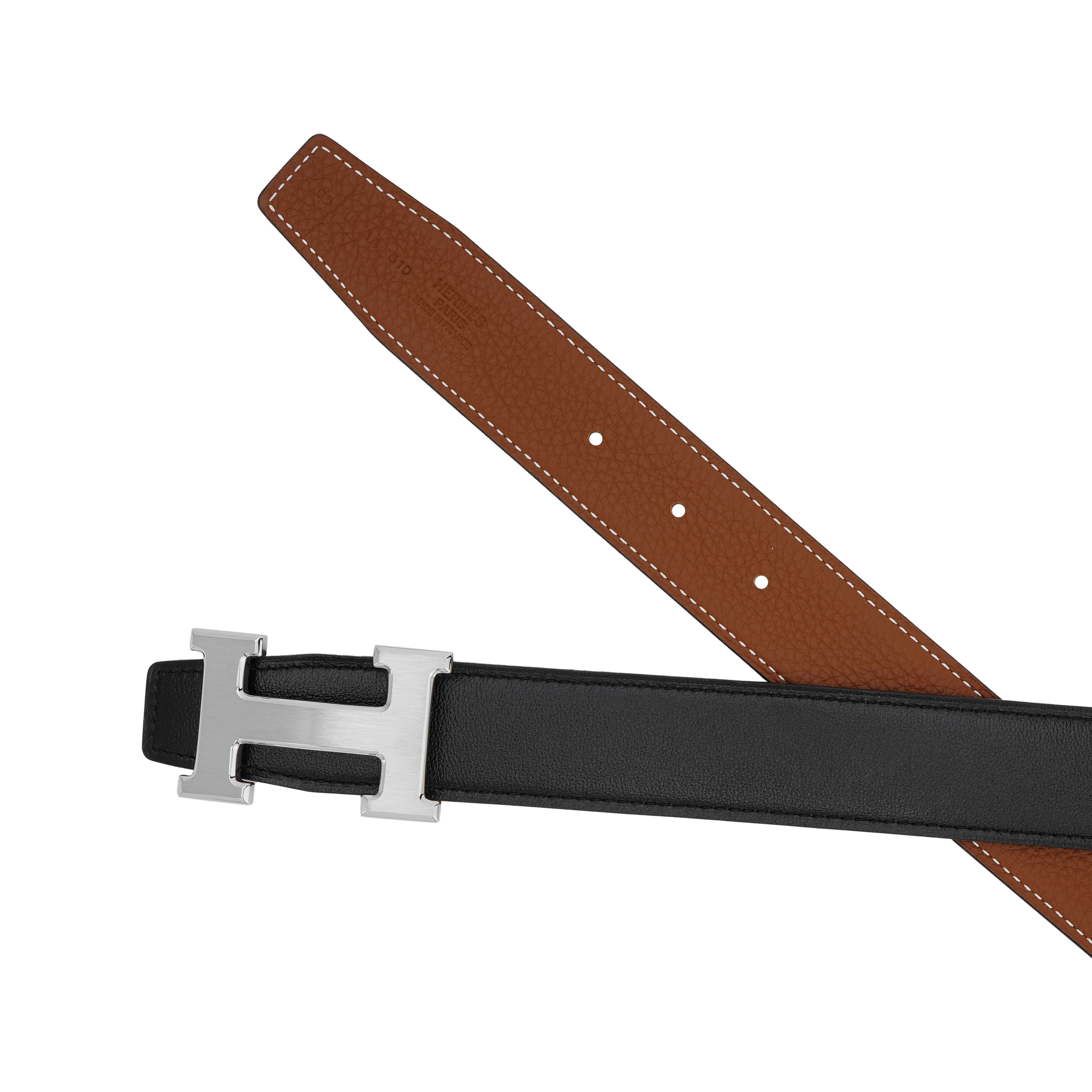 Purchase HERMES經典灰色扣頭Togo小牛皮可翻轉腰帶 黑色/金色 3.2cm H064544CB86-H073967CAAA