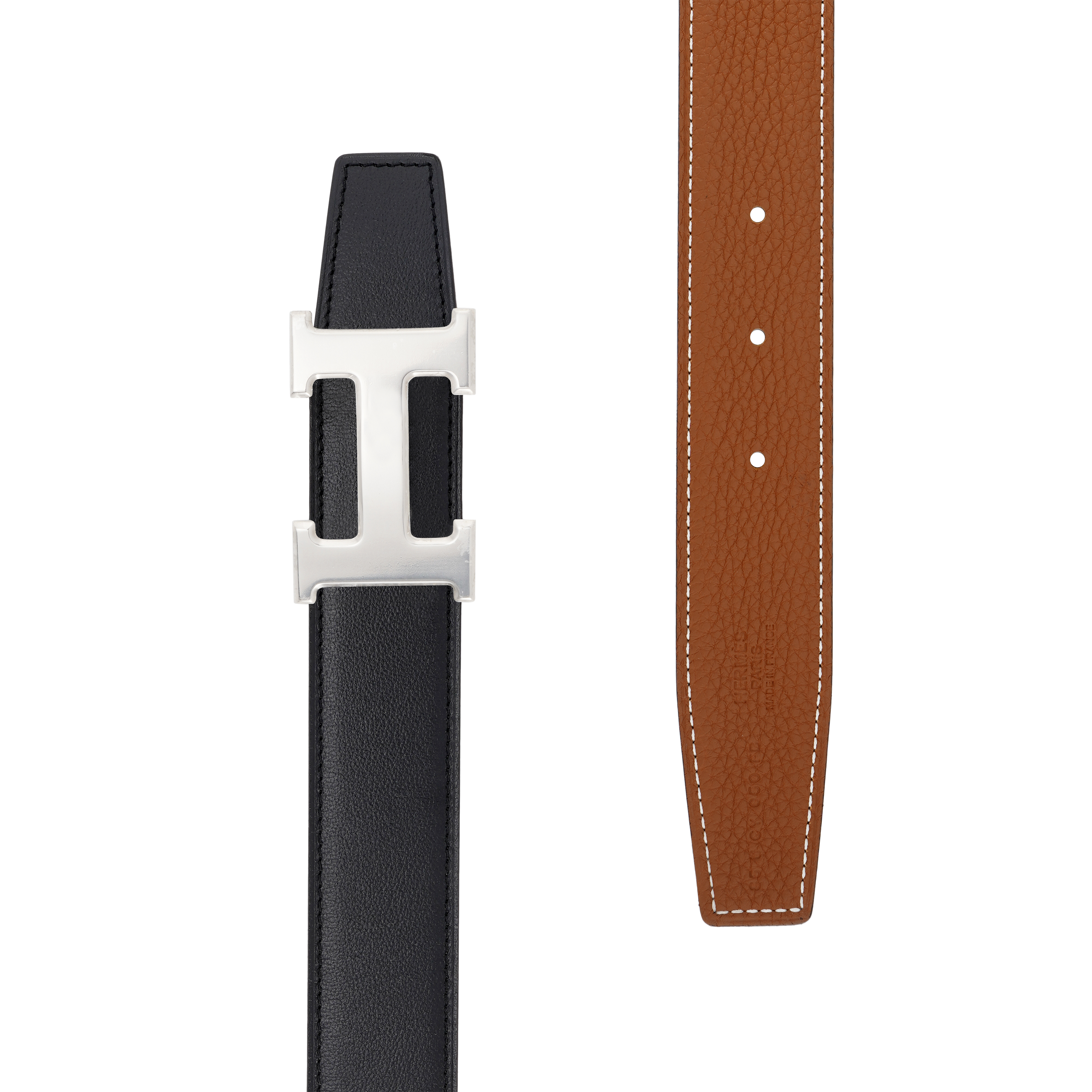 Shop 爱马仕经典H扣标Togo小牛皮皮带 黑色/金色 男士 3.2厘米 H064544CK05-H073967CAAA