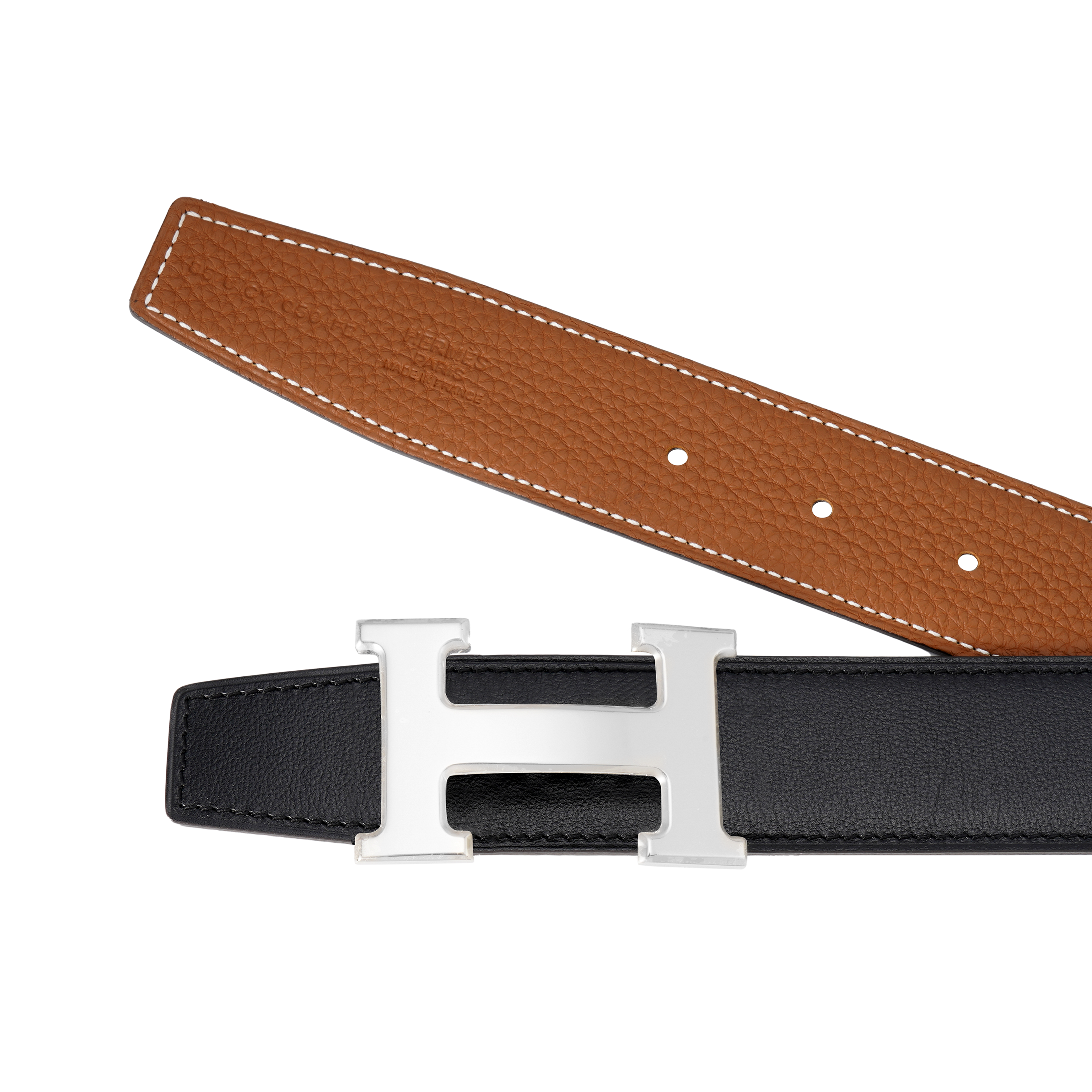 Purchase 爱马仕经典H扣标Togo小牛皮皮带 黑色/金色 男士 3.2厘米 H064544CK05-H073967CAAA